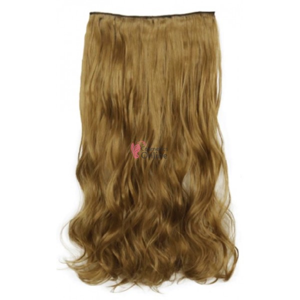 Extensie de par cu 5 Clips On delux dubla ondulata de 60 cm, Blond inchis Mixt 89518005